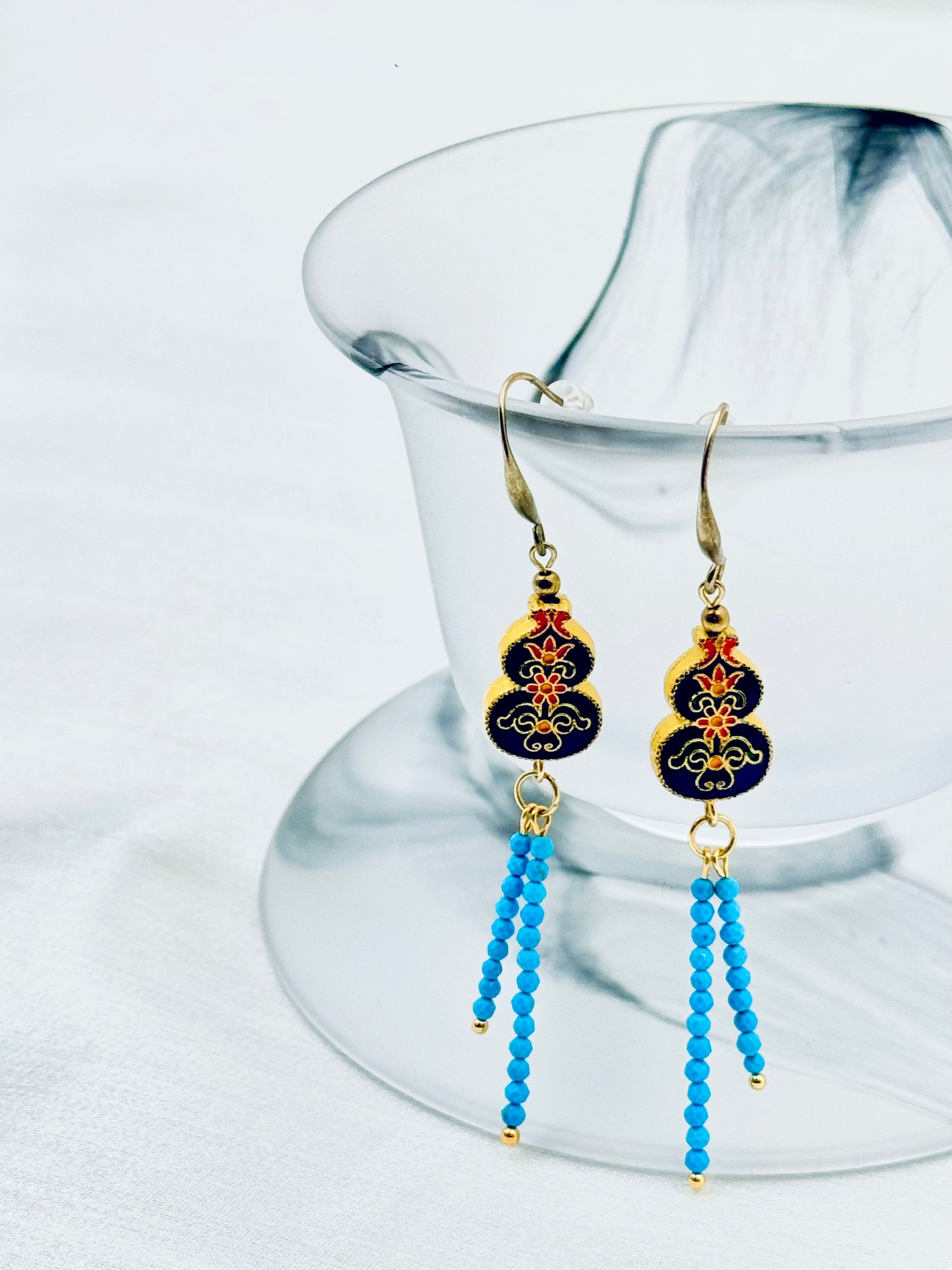 Ornate Azure Harmony Earrings